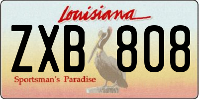 LA license plate ZXB808