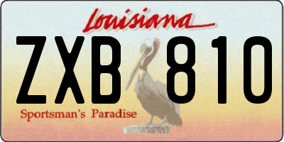 LA license plate ZXB810