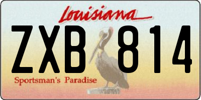 LA license plate ZXB814