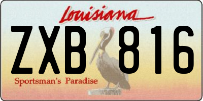 LA license plate ZXB816