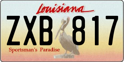 LA license plate ZXB817