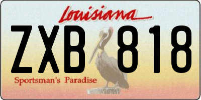 LA license plate ZXB818