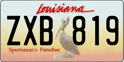 LA license plate ZXB819