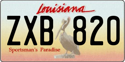 LA license plate ZXB820