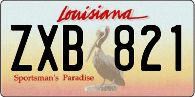 LA license plate ZXB821