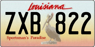 LA license plate ZXB822