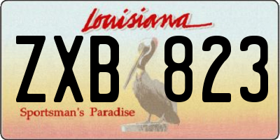 LA license plate ZXB823