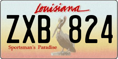 LA license plate ZXB824