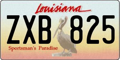 LA license plate ZXB825