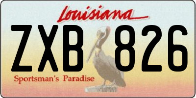 LA license plate ZXB826