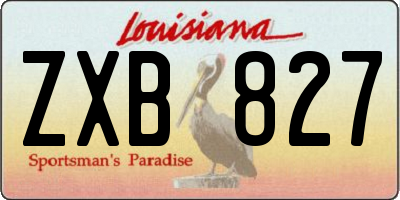 LA license plate ZXB827