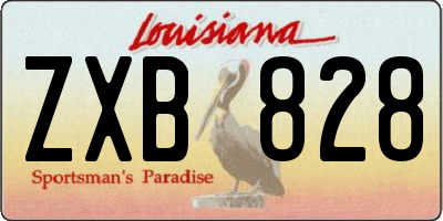 LA license plate ZXB828