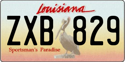 LA license plate ZXB829