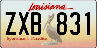 LA license plate ZXB831