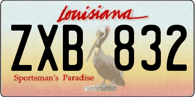LA license plate ZXB832