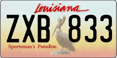 LA license plate ZXB833