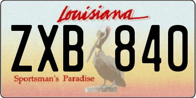 LA license plate ZXB840