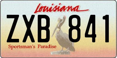 LA license plate ZXB841