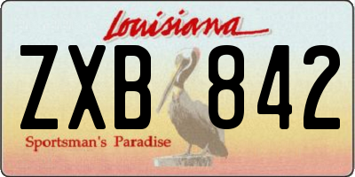 LA license plate ZXB842