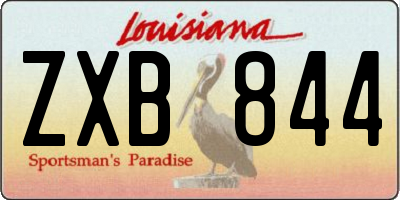 LA license plate ZXB844