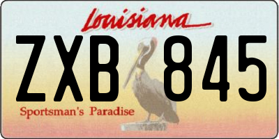 LA license plate ZXB845