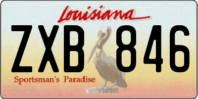 LA license plate ZXB846