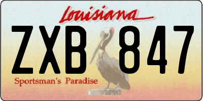 LA license plate ZXB847