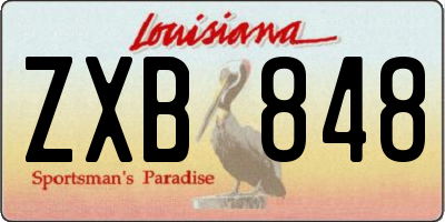 LA license plate ZXB848