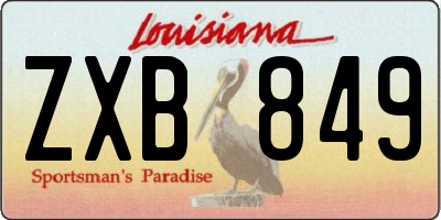 LA license plate ZXB849