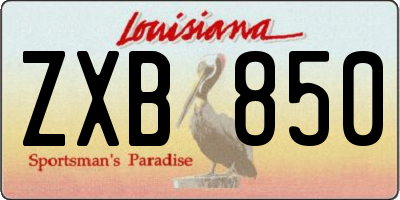 LA license plate ZXB850