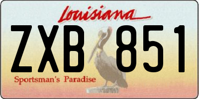 LA license plate ZXB851