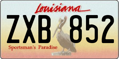 LA license plate ZXB852