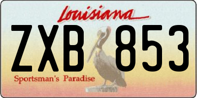 LA license plate ZXB853