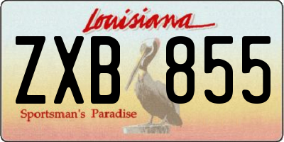 LA license plate ZXB855
