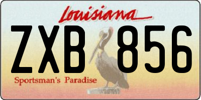 LA license plate ZXB856