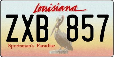 LA license plate ZXB857