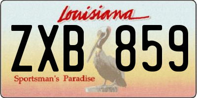 LA license plate ZXB859