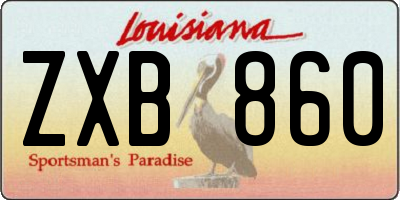 LA license plate ZXB860