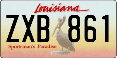 LA license plate ZXB861