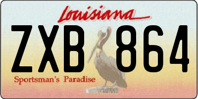 LA license plate ZXB864