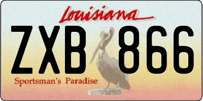 LA license plate ZXB866