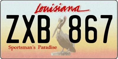 LA license plate ZXB867