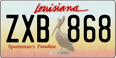 LA license plate ZXB868