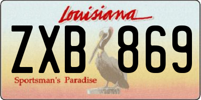 LA license plate ZXB869