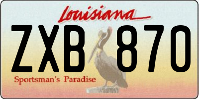 LA license plate ZXB870