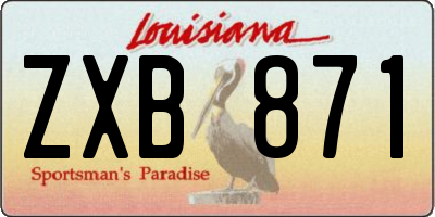 LA license plate ZXB871