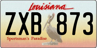 LA license plate ZXB873