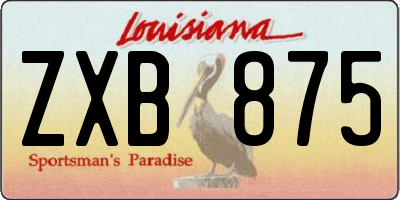 LA license plate ZXB875