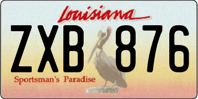 LA license plate ZXB876