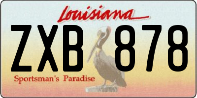 LA license plate ZXB878